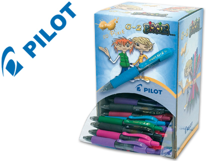 BOLIGRAFO PILOT G-2 PIXIE TINTA GEL -RETRACTIL -SUJECION DE CAUCHO -EXPOSITOR DE 84 UNIDADES