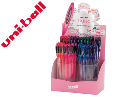 BOLIGRAFO UNI BALL UM-120 SIGNO 0,7 MM TINTA GEL EXPOSITOR DE 48 COLORES BASICOS