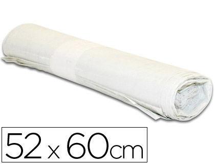 BOLSA BASURA DOMESTICA BLANCA 52X60CM GALGA 70 ROLLO DE 20 UNIDADES