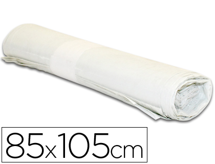 BOLSA BASURA INDUSTRIAL BLANCA 85X105CM GALGA 110 ROLLO DE 10 UNIDADES