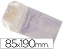 [BS85190SINSOLAPA] BOLSA CELOFAN 85X190 MM PAQUETE 100 UNIDADES