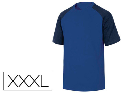 CAMISETA DE ALGODON DELTAPLUS COLOR AZUL/NEGRO TALLA 3XL