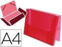 [SS24] CARPETA LIDERPAPEL PORTADOCUMENTOS GOMAS 36930 POLIPROPILENO DIN A4 ROJO TRANSLUCIDO LOMO 25 MM