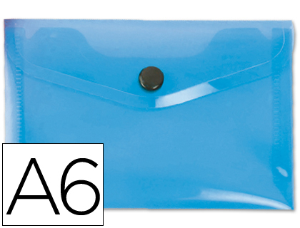 CARPETA LIDERPAPEL DOSSIER BROCHE 44232 POLIPROPILENO DIN A6 AZUL TRANSLUCIDO
