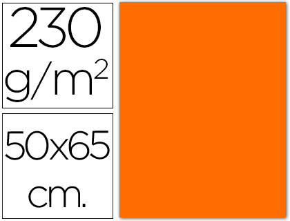 CARTULINA FLUORESCENTE NARANJA 50X65 CM 230 GR