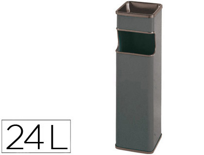 CENICERO PAPELERA CUADRADO 403 GRIS METALICO 65X18X18 CM