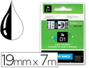 [S0720820] CINTA DYMO NEGRO TRANSPARENTE 19MM X 7 MT D1
