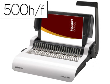 ENCUADERNADORA MANUAL PARA CANUTILLO FELLOWES PULSAR+300 PERFORA 20 HOJAS TAMAÑO DIN A4ENCUADERNA HASTA 300 HOJAS
