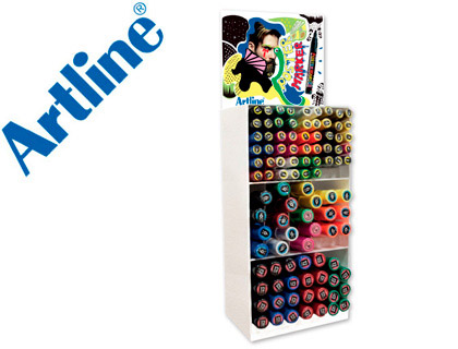 EXPOSITOR ARTLINE POSTER MARKER 96 UNIDADES COLORES SURTIDOS 51 UDS 2 MM / 33 UDS 6 MM / 12 UDS 12 MM