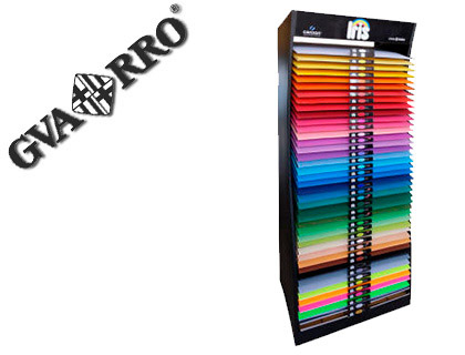EXPOSITOR GUARRO METALICO VACIO 42 ESTANTES PARA CARTULINA 185 GR 50X65 CM 75X57X200 CM