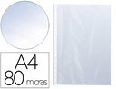 [KF18088] FUNDA MULTITALADRO Q-CONNECT DIN A4 80 MC CRISTAL CAJA DE 100 UNIDADES