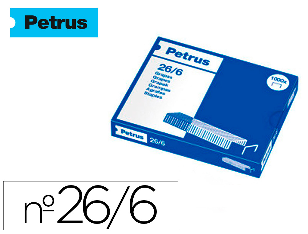 GRAPAS PETRUS Nº 26/6 GALVANIZADA CAJA DE 1000 UNIDADES