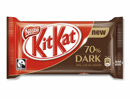 KIT KAT NESTLE DARK 70% CACAO PAQUETE DE 4 BARRITAS