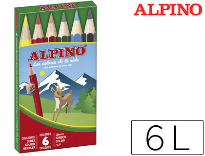 LAPICES DE COLORES ALPINO 651 C/DE 6 COLORES CORTOS