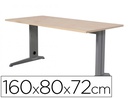 [2002AC01] MESA DE OFICINA ROCADA METAL 2002AC01 ALUMINIO /HAYA 160X80 CM