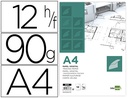 [PV11] PAPEL DIBUJO LIDERPAPEL A4 210X297MM 90G/M2 VEGETAL SOBRE DE 12 HOJAS
