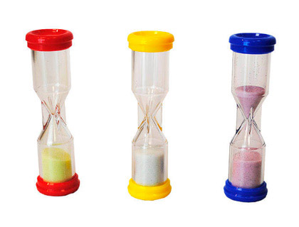 RELOJ DE ARENA HENBEA PLASTICO RESISTENTE MARCA DE 1 A 3 MINUTOS 10X3 CM