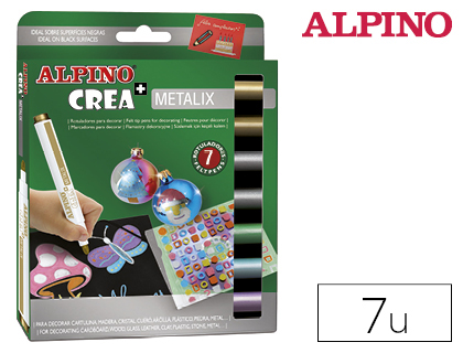 ROTULADOR ALPINO CREA METALIX CAJA DE 7 COLORES