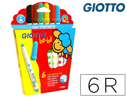 ROTULADOR GIOTTO SUPER BEBE CAJA DE 6 UNIDADES COLORES SURTIDOS