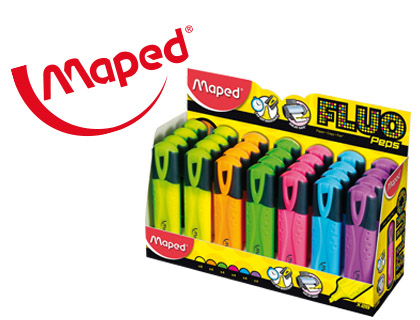 ROTULADOR MAPED FLUO PEPS CLASSIC EXPOSITOR DE 28 UNIDADES COLORES SURTIDOS
