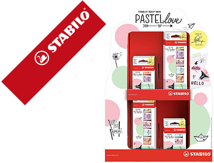 ROTULADOR STABILO BOSS MINI PASTELLOVE EXPOSITOR DE 72 UNIDADES COLORES SURTIDOS