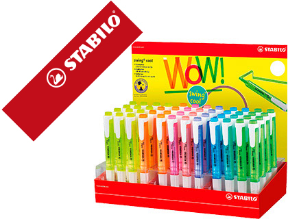 ROTULADOR STABILO FLUORESCENTE SWING COOL EXPOSITOR DE 48 UNIDADES COLORES SURTIDOS