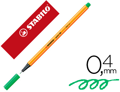 ROTULADOR STABILO PUNTA DE FIB RA POINT 88 ESMERALDA CLARO PUNTA FINA 0,4MM