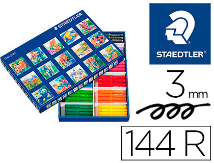 ROTULADOR STAEDTLER COLOR JUMBO TRAZO 3 MM SCHOOL PACK DE 144 UNIDADES COLORES SURTIDOS 12 X COLOR