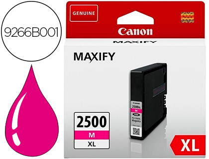 INK-JET CANON PGI 2500 XL MAXIFY IB4050 / MB5050 / MB5150 / MB5155 / MB5350 / MB5450 MAGENTA 1295 PAGINAS