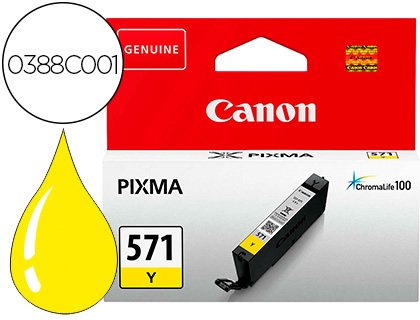 INK-JET CANON CLI 571 PIXMA TS5051 / TS6050 / TS8051 / TS9050 / AMARILLO 161 PAGINAS