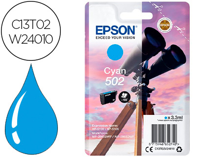INK-JET EPSON 502 XL EXPRESSION HOME XP 5100 / 5105 WORKFORCE WF 2860 / 2860DWF CIAN 470 PAGINAS