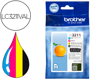 INK-JET BROTHER LC3211 DCP-J572 / DCP-J772 / DCP-J774 / MFC-J890 / MFC-J895 PAQUETE 4 AMARILLO