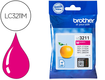 INK-JET BROTHER LC3211M DCP-J572 / DCP-J772 / DCP-J774 / MFC-J890 / MFC-J895 MAGENTA 200 PAG