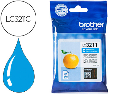 INK-JET BROTHER LC3211C DCP-J572 / DCP-J772 / DCP-J774 / MFC-J890 / MFC-J895 CIAN 200 PAG