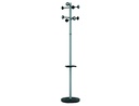 [100340698] PERCHERO METALICO UNILUX ACCUEIL PIE 8 COLGADORES CON PARAGUERO Y BANDEJA GOTEO GRIS METALIZADO 177X38 CM