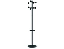[100340694] PERCHERO METALICO UNILUX ACCUEIL PIE 8 COLGADORES CON PARAGUERO Y BANDEJA GOTEO NEGRO 177X38 CM