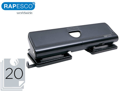 TALADRADOR RAPESCO 720 METAL NEGRO 4 TALADROS CAPACIDAD 20 HOJAS