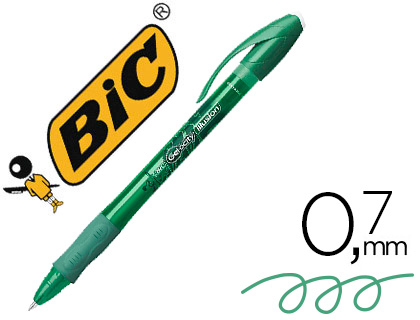 BOLIGRAFO BIC GELOCITY ILLUSION BORRABLE VERDE PUNTA DE 0,7 MM
