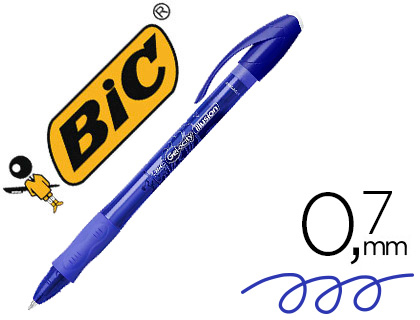 BOLIGRAFO BIC GELOCITY ILLUSION BORRABLE AZUL PUNTA DE 0,7 MM