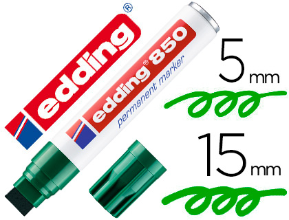 ROTULADOR EDDING MARCADOR PERMANENTE 850 VERDE PUNTA BISELADA 5-15 MM RECARGABLE