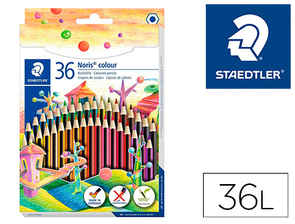 LAPICES DE COLORES STAEDTLER UPCYCLED WOOD ECOLOGICO 36 COLORES EN CAJA DE CARTON