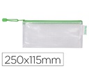 [509045] BOLSA MULTIUSOS TARIFOLD PVC 250X115 MM APERTURA SUPERIOR CON CREMALLERA PORTABOLIGRAFO Y CORREA COLOR VERDE