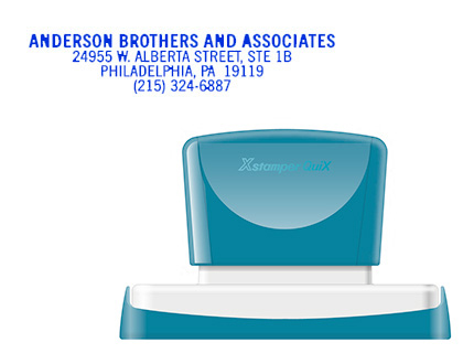 SELLO X'STAMPER QUIX PERSONALIZABLE COLOR AZUL MEDIDAS 16X83 MM Q-26