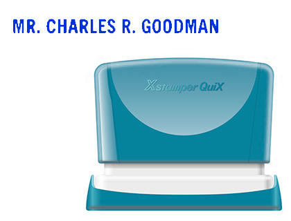 SELLO X'STAMPER QUIX PERSONALIZABLE COLOR AZUL MEDIDAS 4X60 MM Q-05