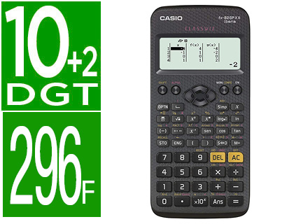 CALCULADORA CASIO FX-82SP CW IBERIA CLASSWIZ CIENTIFICA + 300 FUNCIONES 9 MEMORIAS CON TAPA