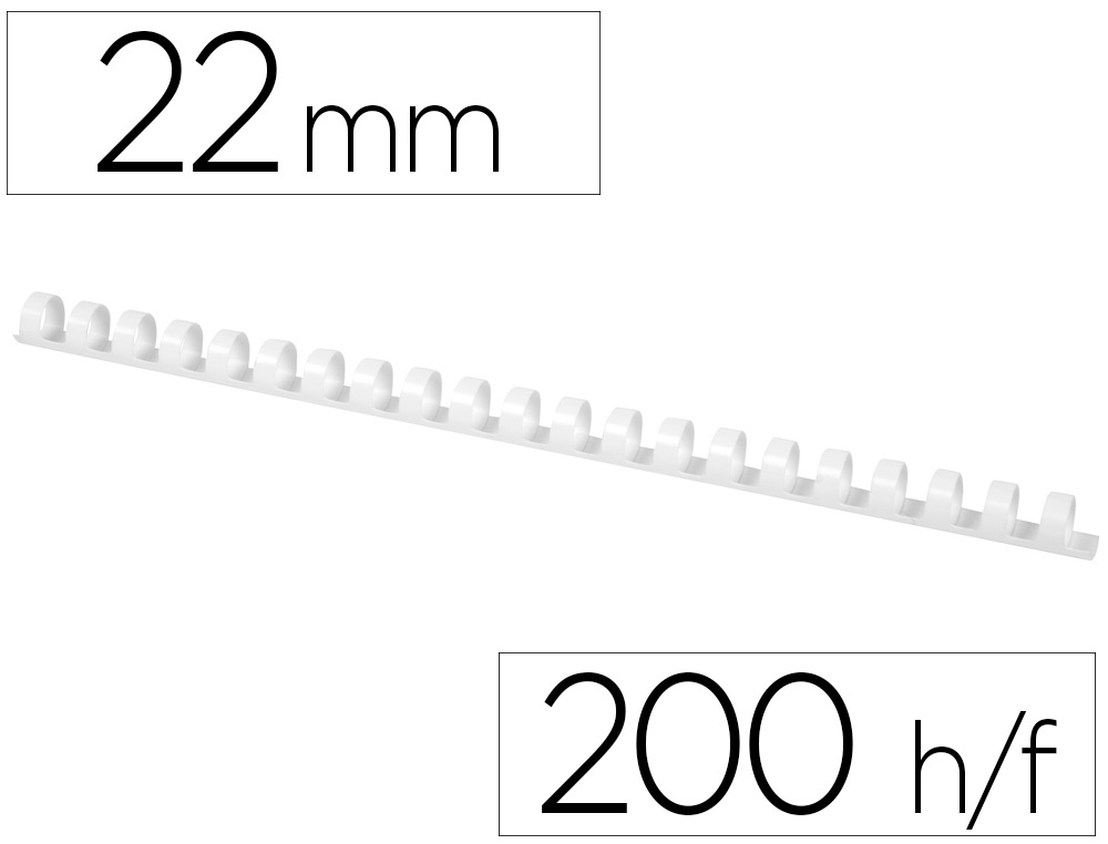 CANUTILLO Q-CONNECT REDONDO 22 MM PLASTICO BLANCO CAPACIDAD 200 HOJAS CAJA DE 50 UNIDADES