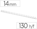 [KF24052] CANUTILLO Q-CONNECT REDONDO 14 MM PLASTICO BLANCO CAPACIDAD 130 HOJAS CAJA DE 100 UNIDADES