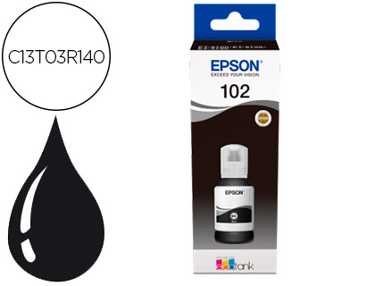TINTA EPSON ECOTANK 102 ET-2700 / 2750 / 3700 / 3750 / 4750 BOTE DE 127 ML NEGRO 7.500 PAG
