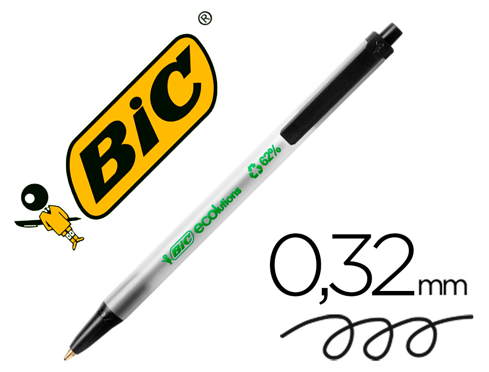 BOLIGRAFO BIC ECOLUTIONS CLIC STIC NEGRO