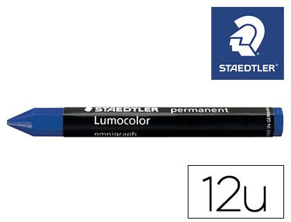 CERA STAEDTLER PARA MARCAR AZUL LUMOCOLOR PERMANENTE OMNIGRAPH 236 CAJA DE 12 UNIDADES